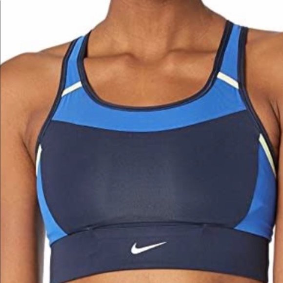 Nike Womens Swoosh Pocket Obsidian Sports Bra (BNWT) - Picture 1 of 8